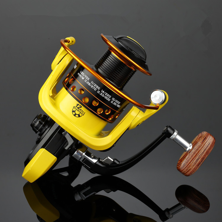 LIEYUWANG Reel Pancing Spinning HD6000 12 Ball Bearing Black/Yellow